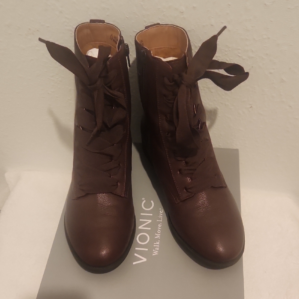 Vionic Dark Brown Lace-Up Boots for Women - Picture 8 of 12
